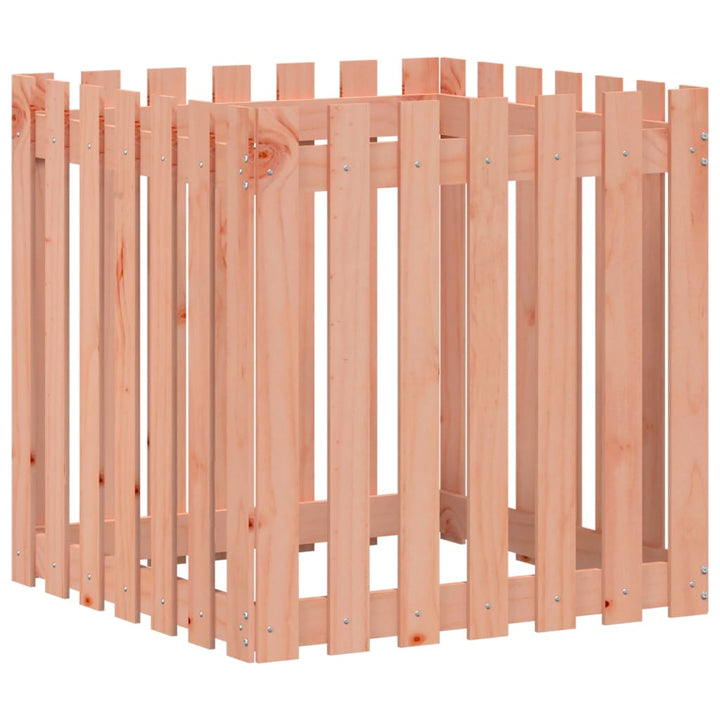 plantekasse med stakitdesign 70x70x70 cm massivt douglasfyr