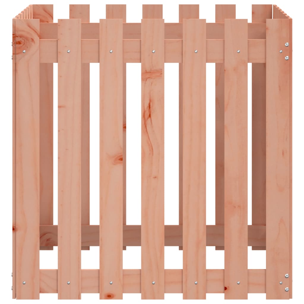 plantekasse med stakitdesign 70x70x70 cm massivt douglasfyr