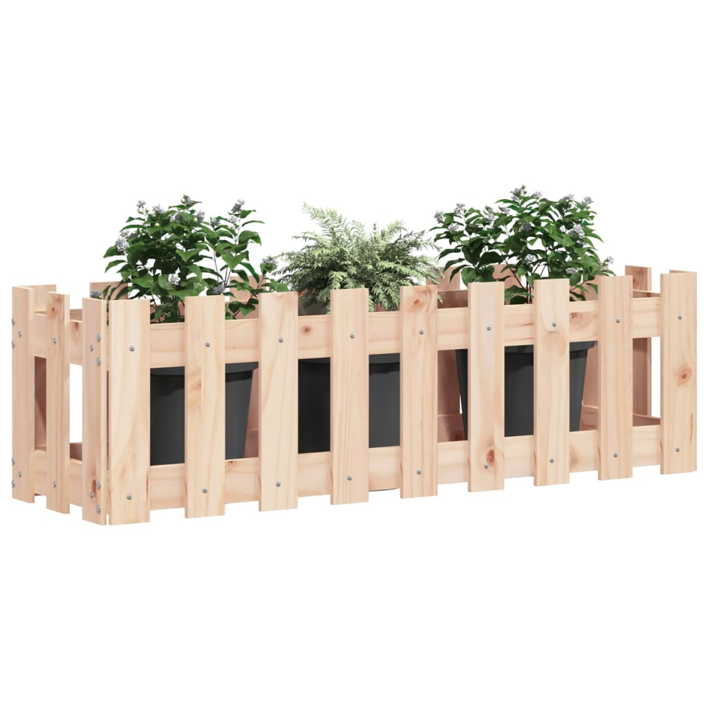 højbed med stakitdesign 100x30x30 cm massivt fyrretræ