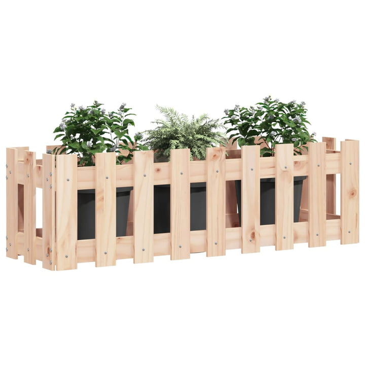 højbed med stakitdesign 100x30x30 cm massivt fyrretræ
