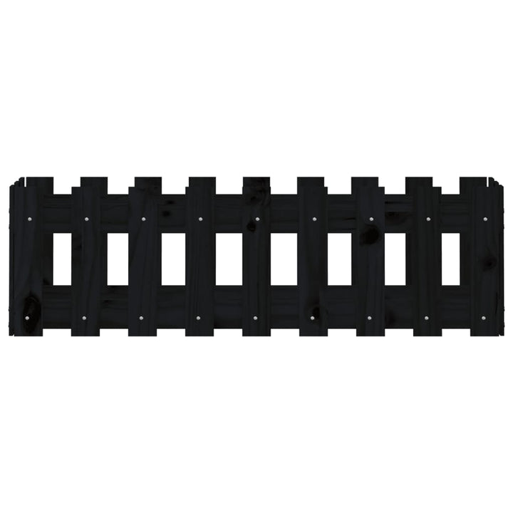 højbed med stakitdesign 100x30x30 cm massivt fyrretræ sort