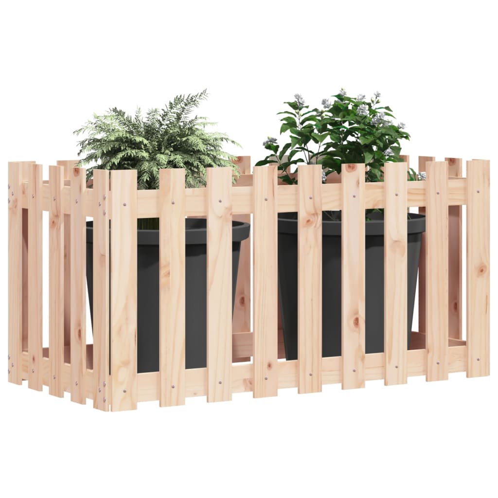 højbed med stakitdesign 100x50x50 cm massivt fyrretræ