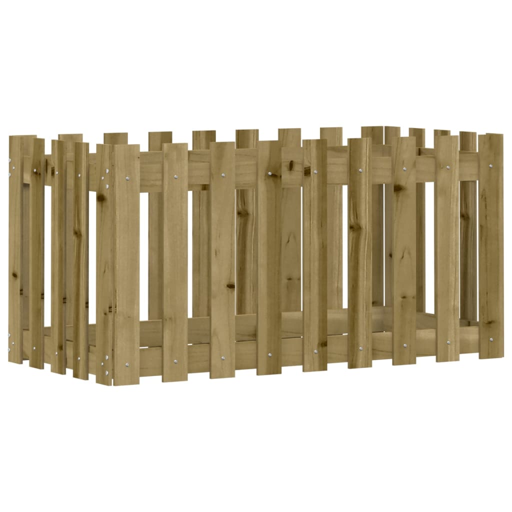 højbed med stakitdesign 100x50x50 cm imprægneret fyrretræ