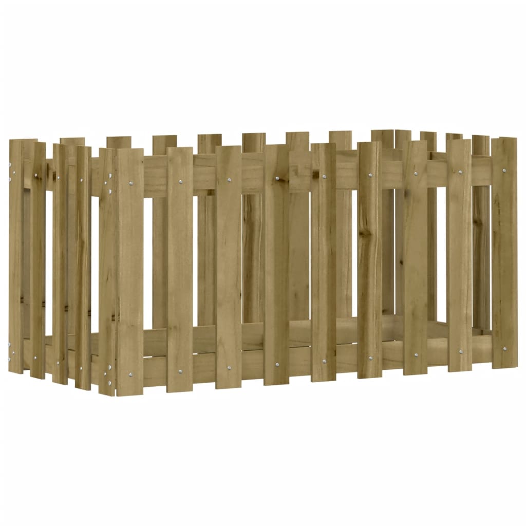 højbed med stakitdesign 100x50x50 cm imprægneret fyrretræ