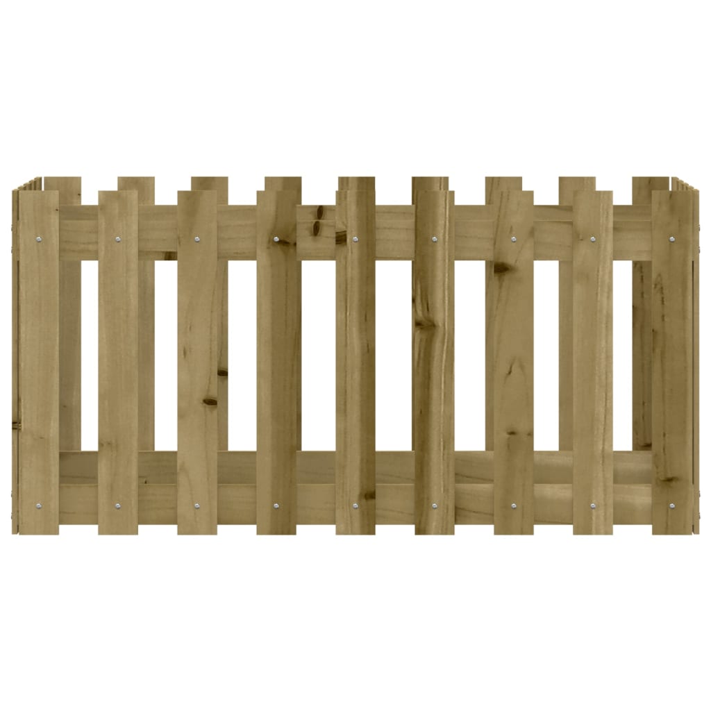 højbed med stakitdesign 100x50x50 cm imprægneret fyrretræ