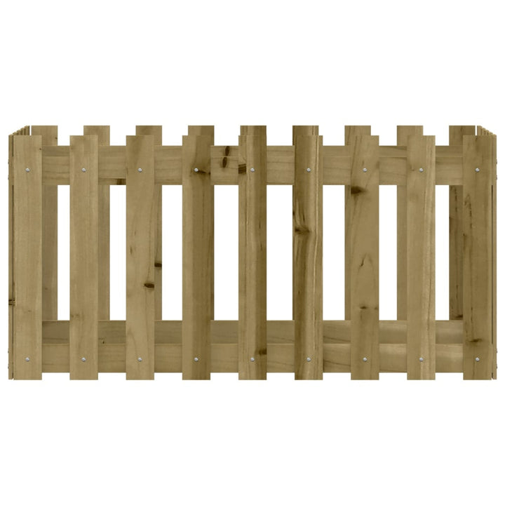højbed med stakitdesign 100x50x50 cm imprægneret fyrretræ