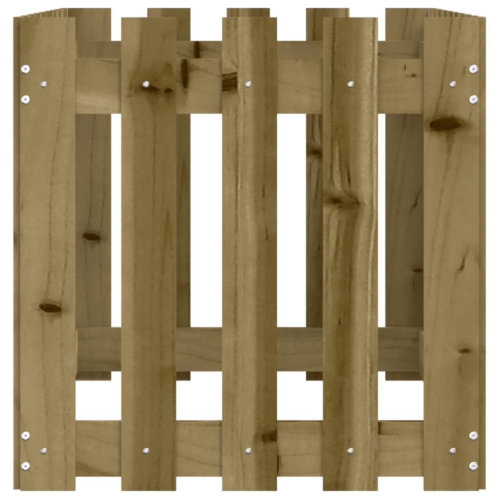 højbed med stakitdesign 100x50x50 cm imprægneret fyrretræ