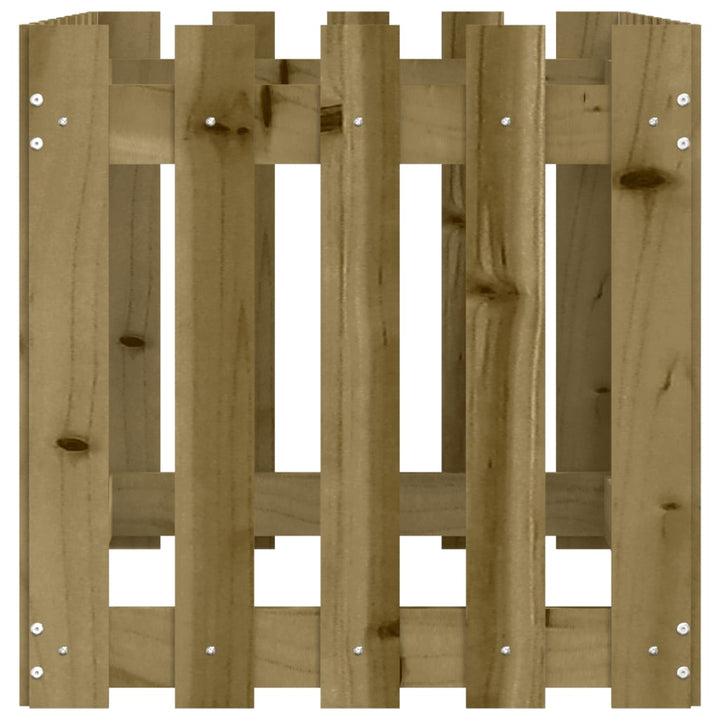 højbed med stakitdesign 100x50x50 cm imprægneret fyrretræ