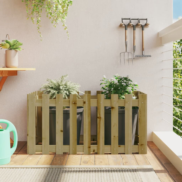 højbed med stakitdesign 100x50x50 cm imprægneret fyrretræ