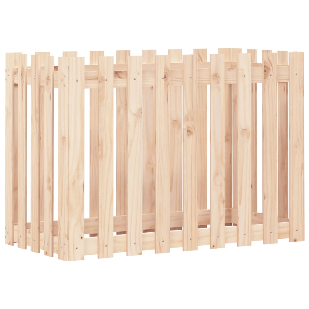 højbed med stakitdesign 100x50x70 cm massivt fyrretræ