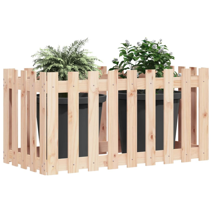 højbed med stakitdesign 100x50x70 cm massivt fyrretræ