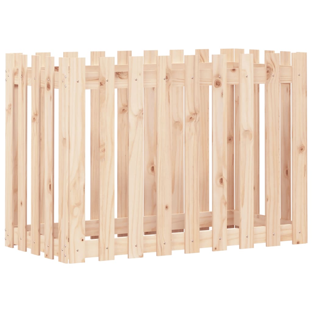 højbed med stakitdesign 100x50x70 cm massivt fyrretræ