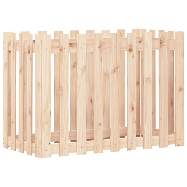 højbed med stakitdesign 100x50x70 cm massivt fyrretræ