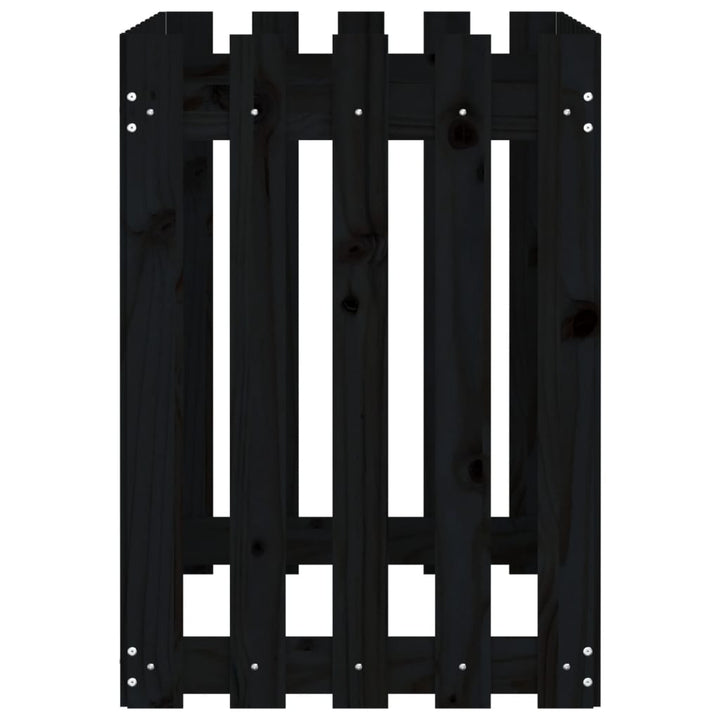 højbed med stakitdesign 100x50x70 cm massivt fyrretræ sort