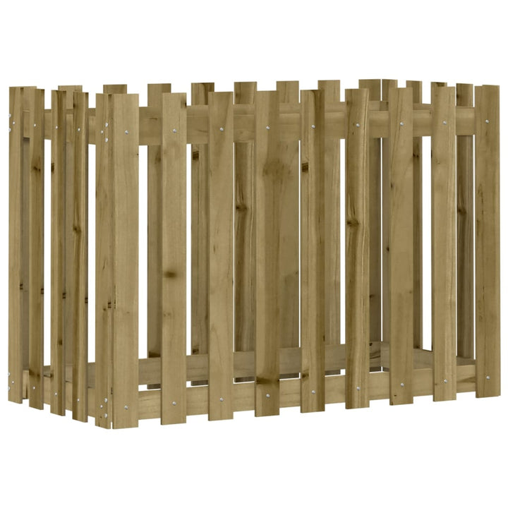 højbed med stakitdesign 100x50x70 cm imprægneret fyrretræ