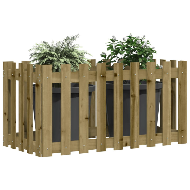 højbed med stakitdesign 100x50x70 cm imprægneret fyrretræ