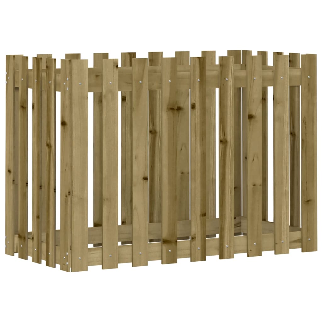 højbed med stakitdesign 100x50x70 cm imprægneret fyrretræ