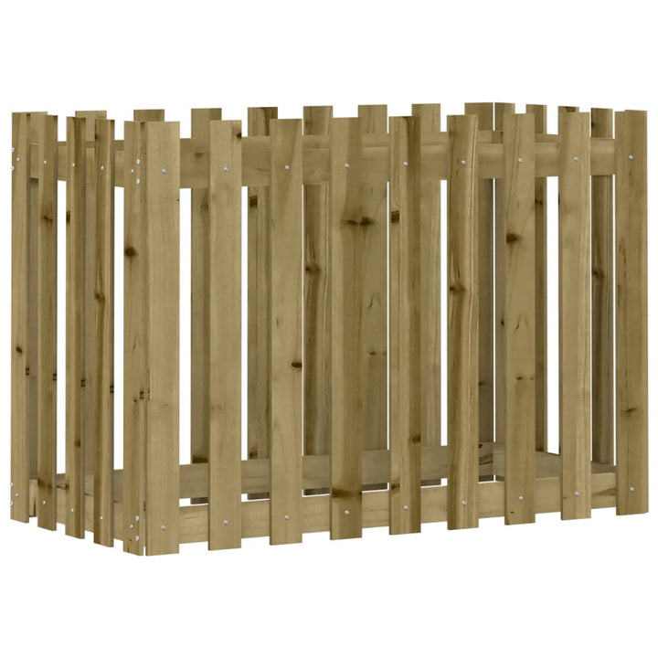 højbed med stakitdesign 100x50x70 cm imprægneret fyrretræ