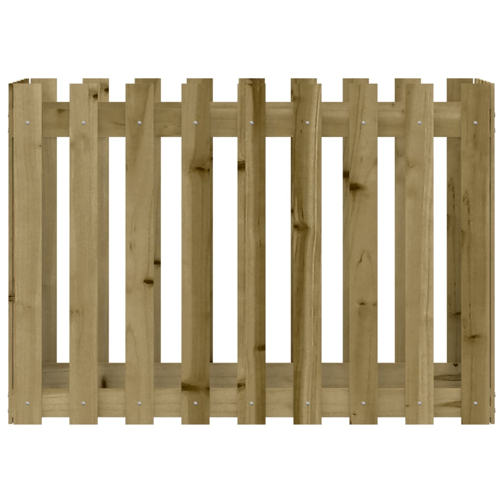 højbed med stakitdesign 100x50x70 cm imprægneret fyrretræ