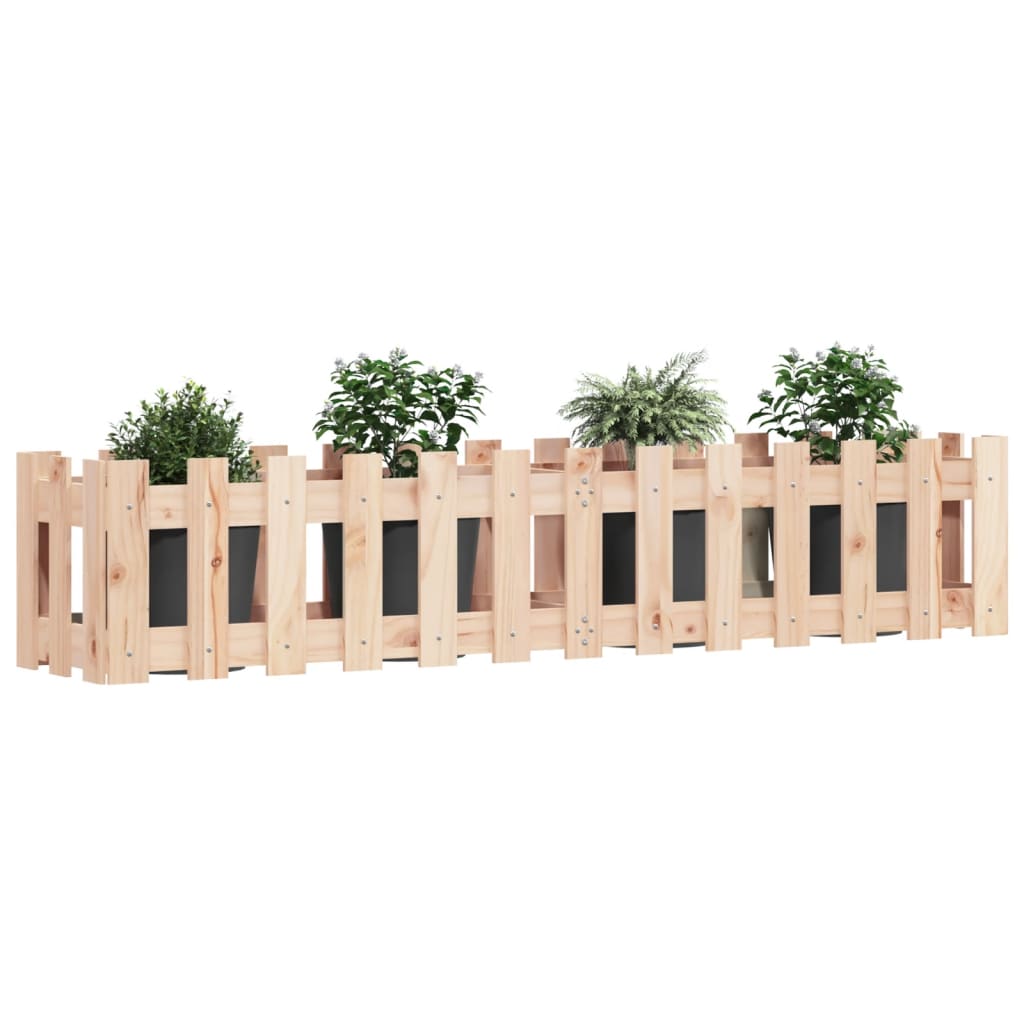 højbed med stakitdesign 150x30x30 cm massivt fyrretræ