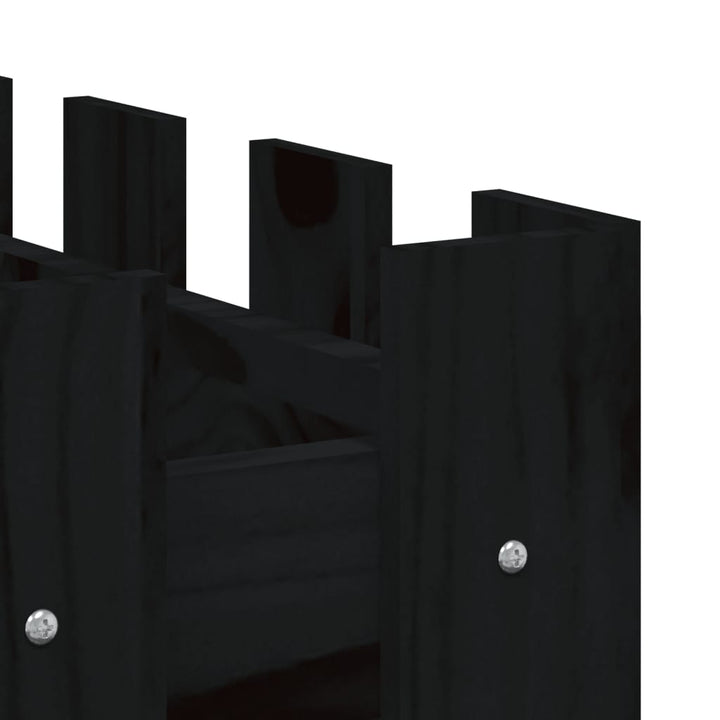 højbed med stakitdesign 150x30x30 cm massivt fyrretræ sort