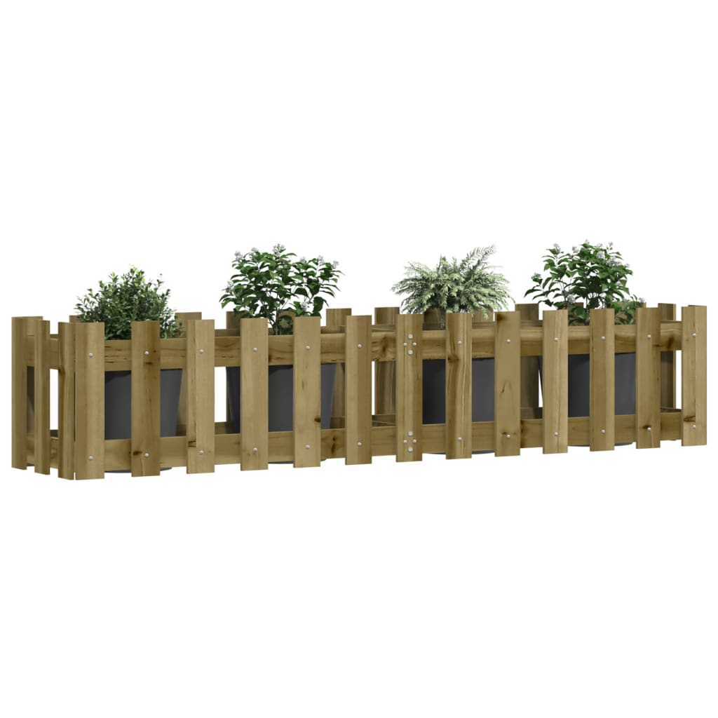 højbed med stakitdesign 150x30x30 cm imprægneret fyrretræ