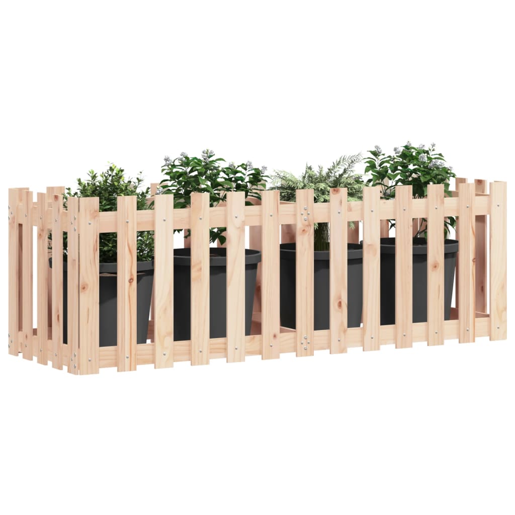 højbed med stakitdesign 150x50x50 cm massivt fyrretræ