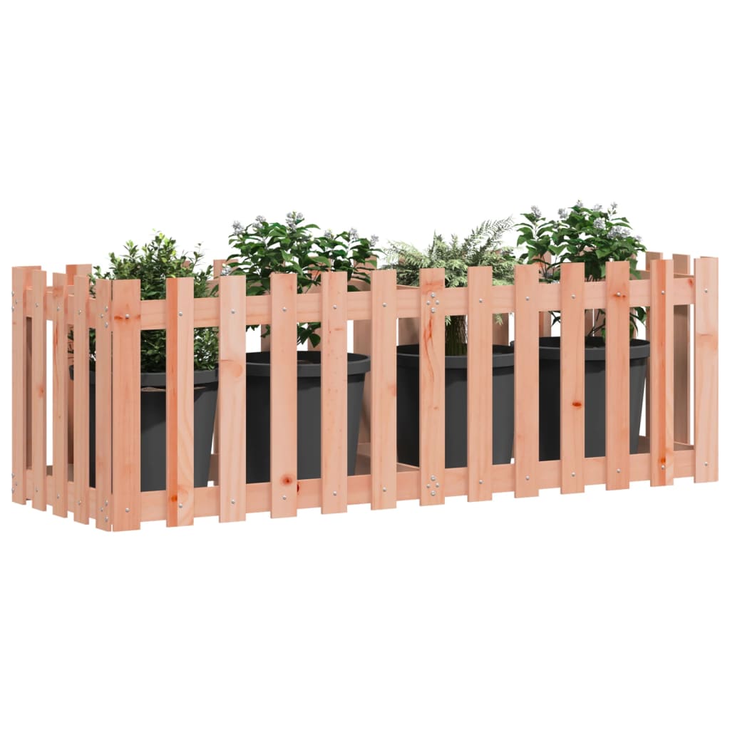 højbed med stakitdesign 150x50x50 cm massivt douglasgran