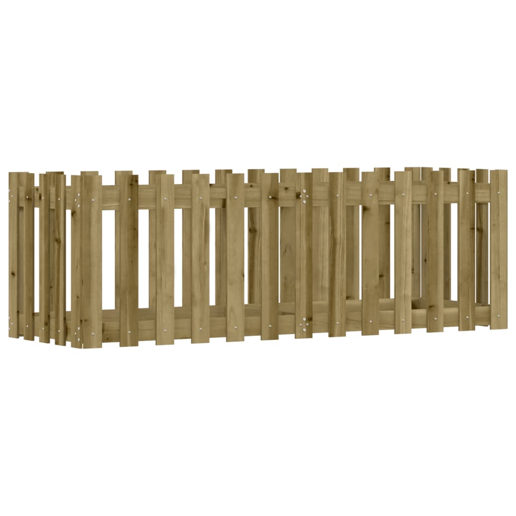 højbed med stakitdesign 150x50x50 cm imprægneret fyrretræ