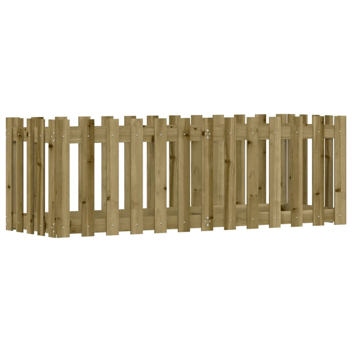 højbed med stakitdesign 150x50x50 cm imprægneret fyrretræ