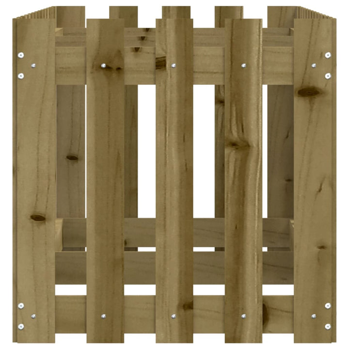 højbed med stakitdesign 150x50x50 cm imprægneret fyrretræ