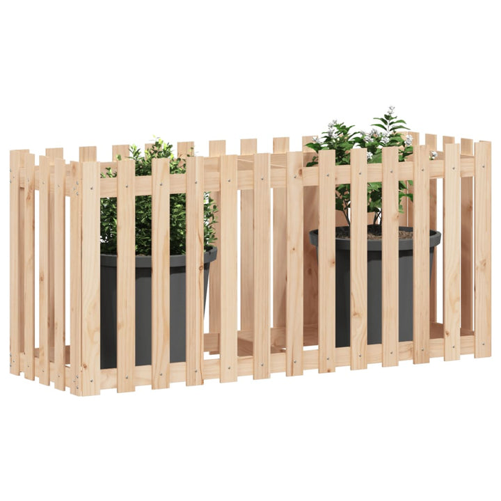 højbed med stakitdesign 150x50x70 cm massivt fyrretræ