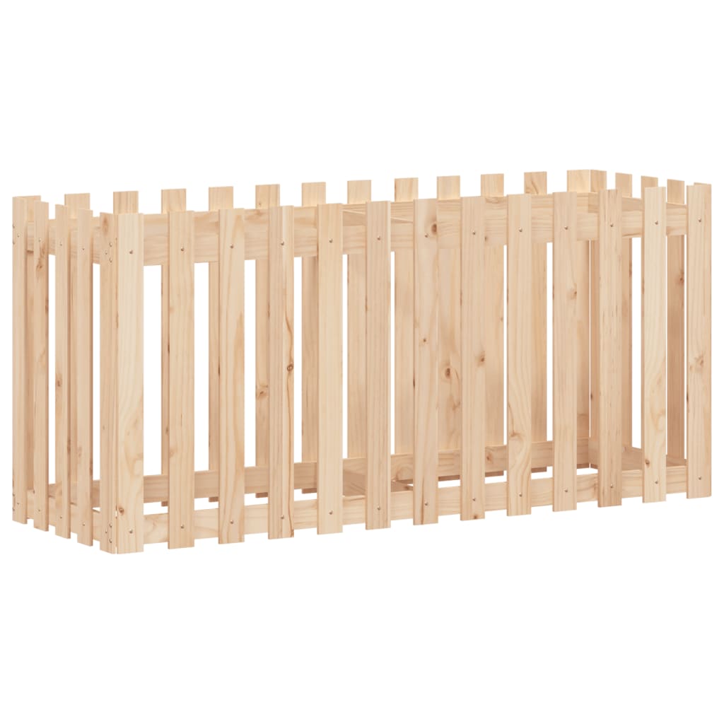 højbed med stakitdesign 150x50x70 cm massivt fyrretræ