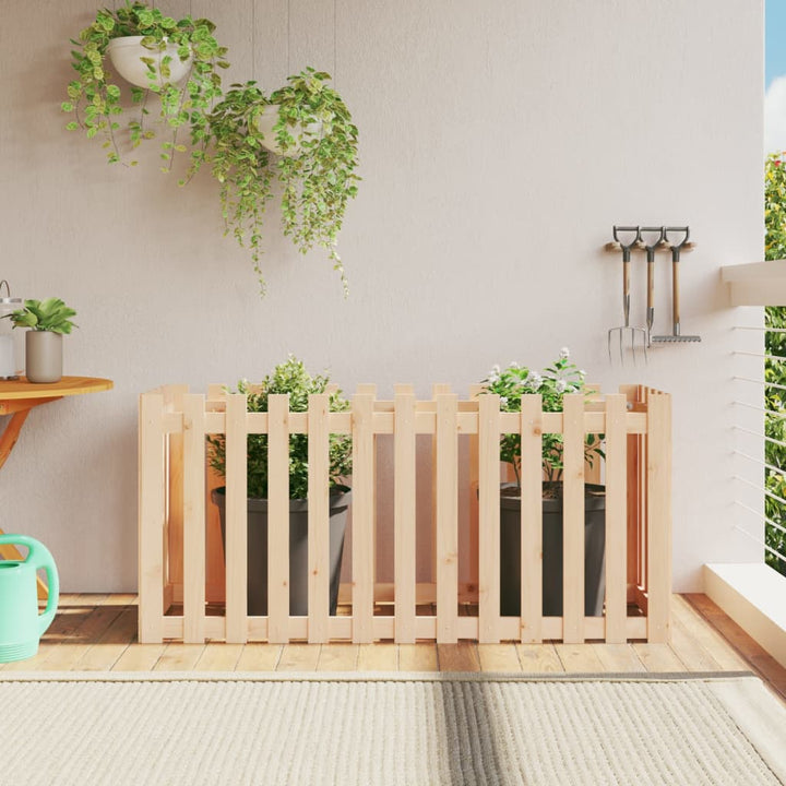 højbed med stakitdesign 150x50x70 cm massivt fyrretræ