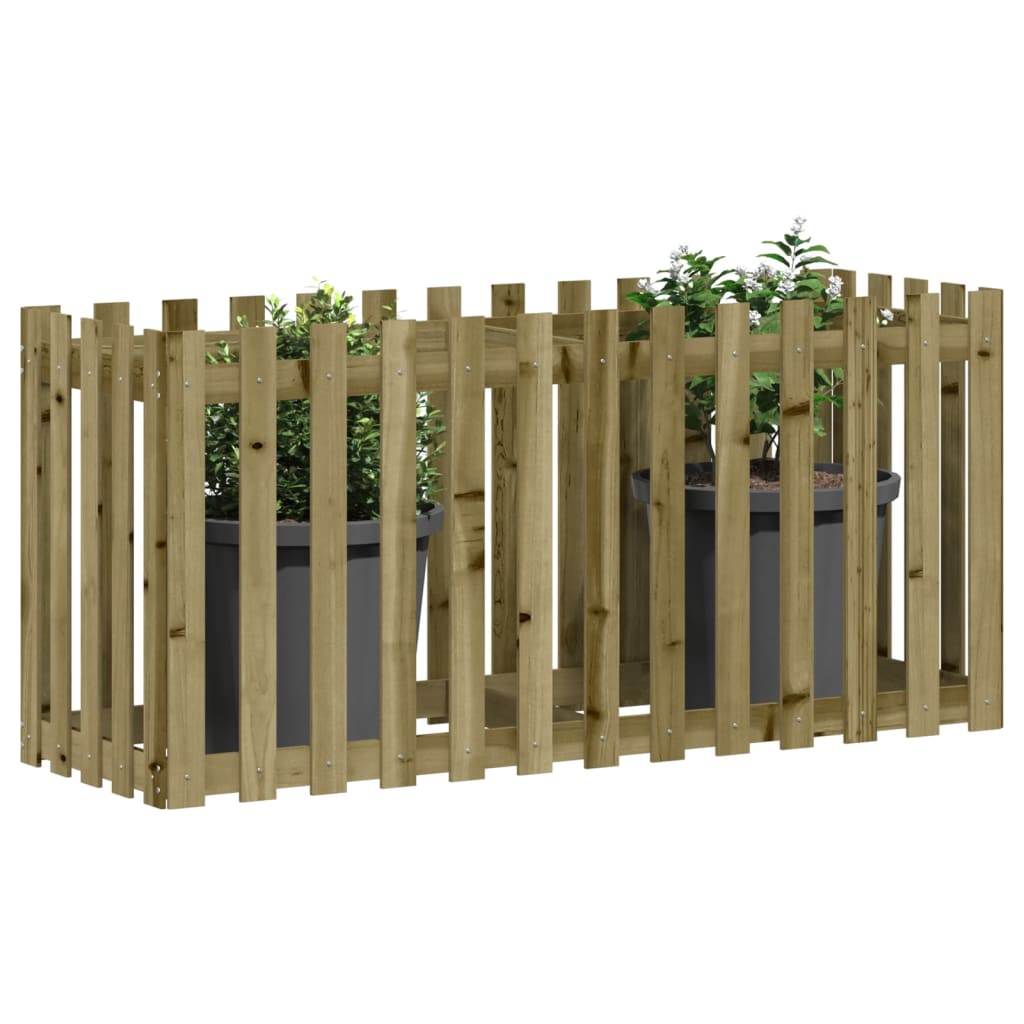 højbed med stakitdesign 150x50x70 cm imprægneret fyrretræ