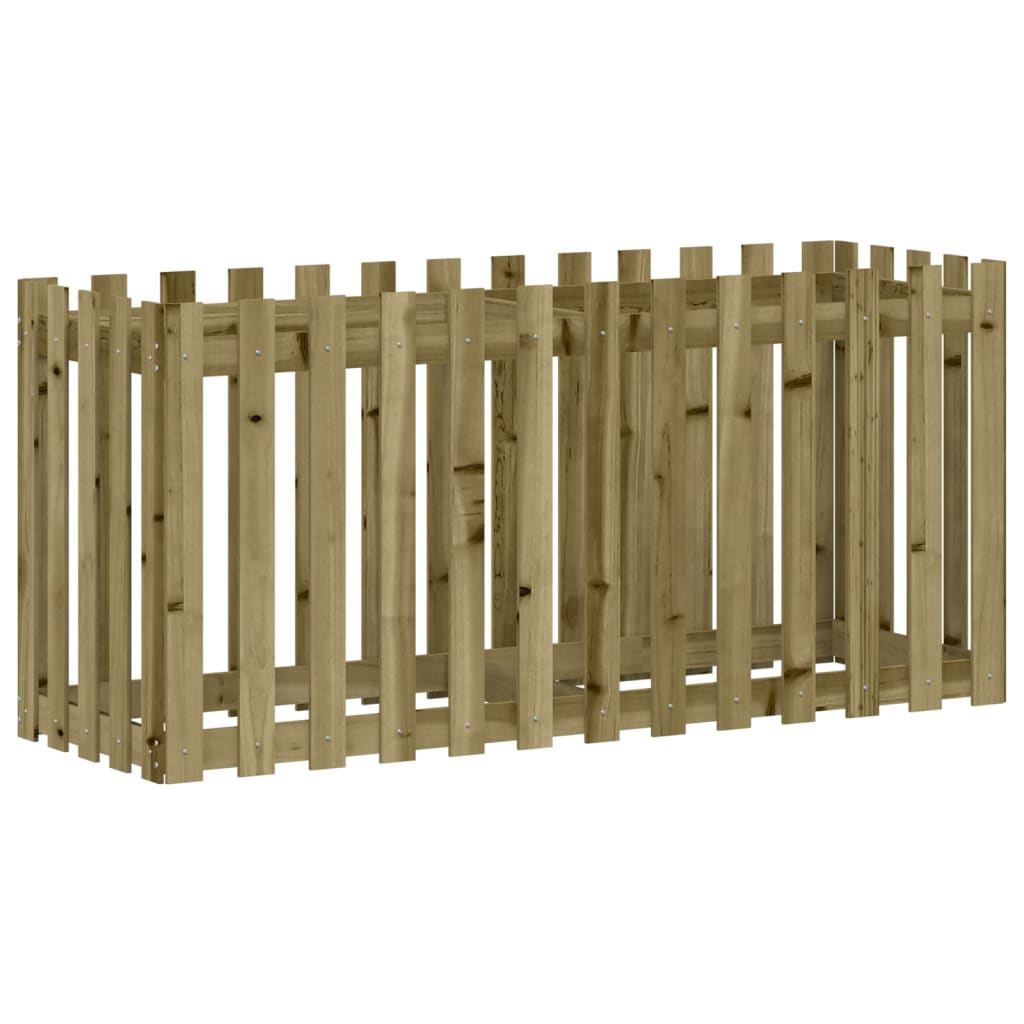 højbed med stakitdesign 150x50x70 cm imprægneret fyrretræ
