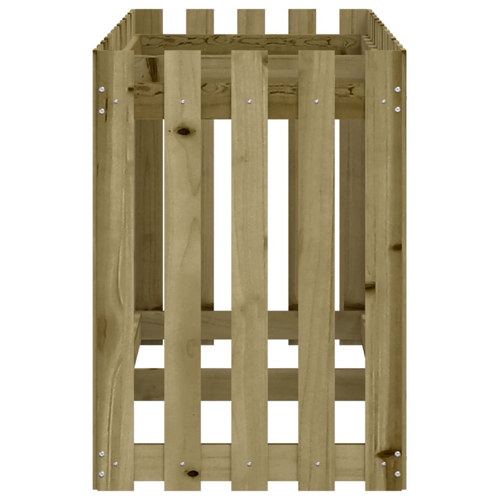 højbed med stakitdesign 150x50x70 cm imprægneret fyrretræ