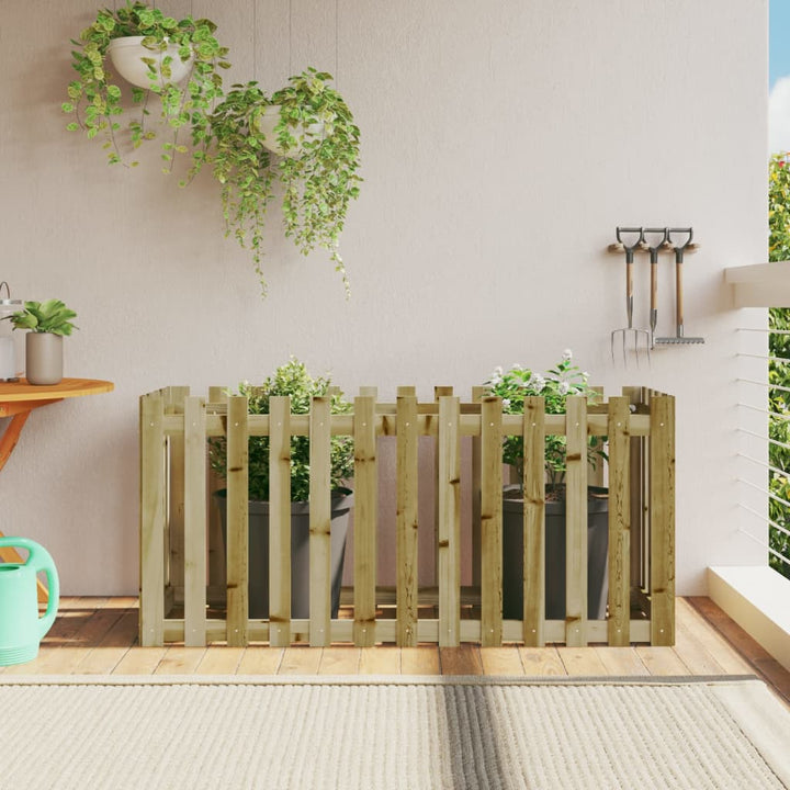højbed med stakitdesign 150x50x70 cm imprægneret fyrretræ