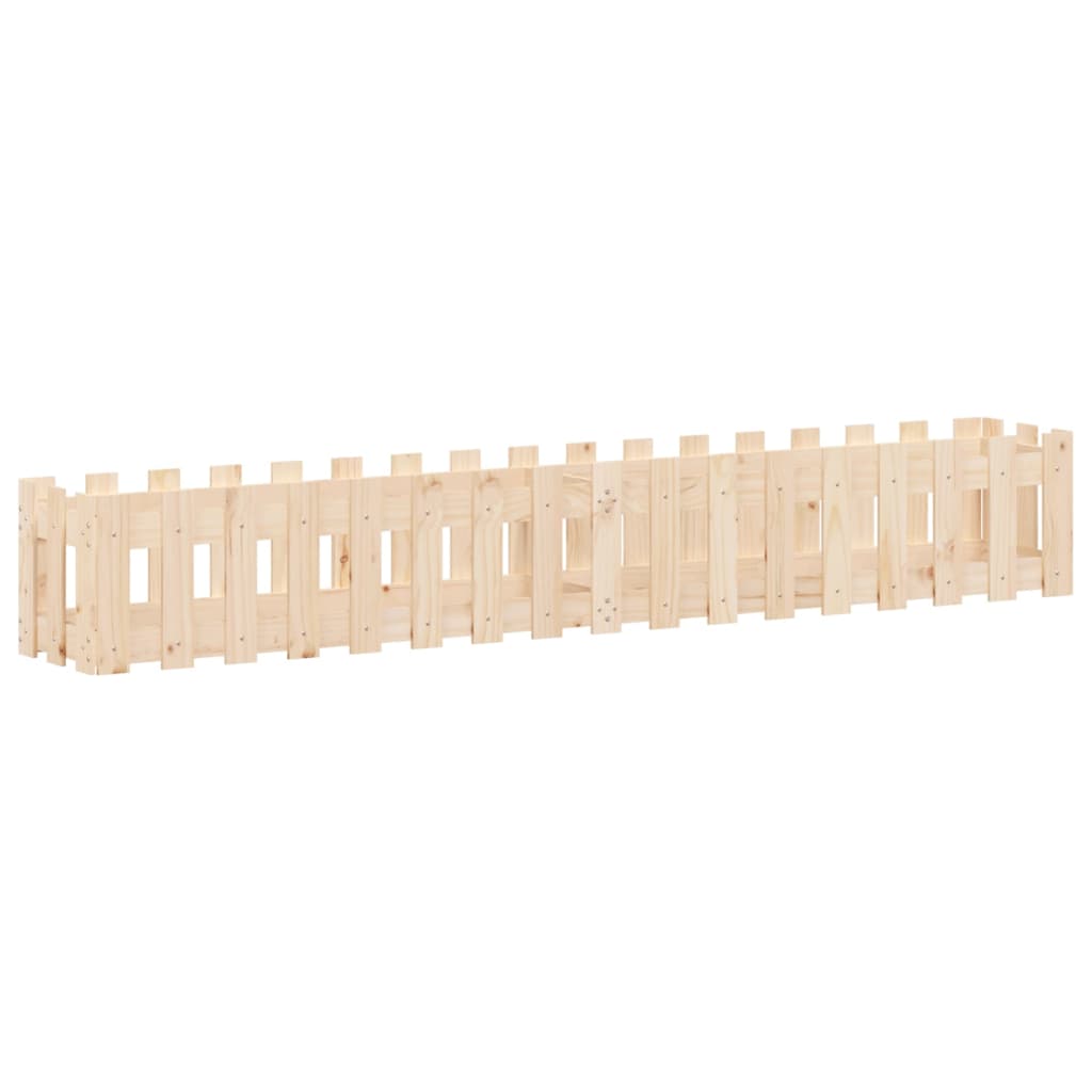 højbed med stakitdesign 200x30x30 cm massivt fyrretræ