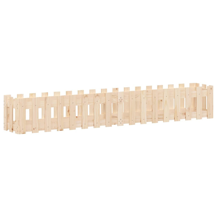 højbed med stakitdesign 200x30x30 cm massivt fyrretræ