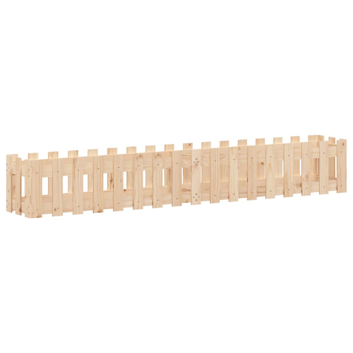 højbed med stakitdesign 200x30x30 cm massivt fyrretræ