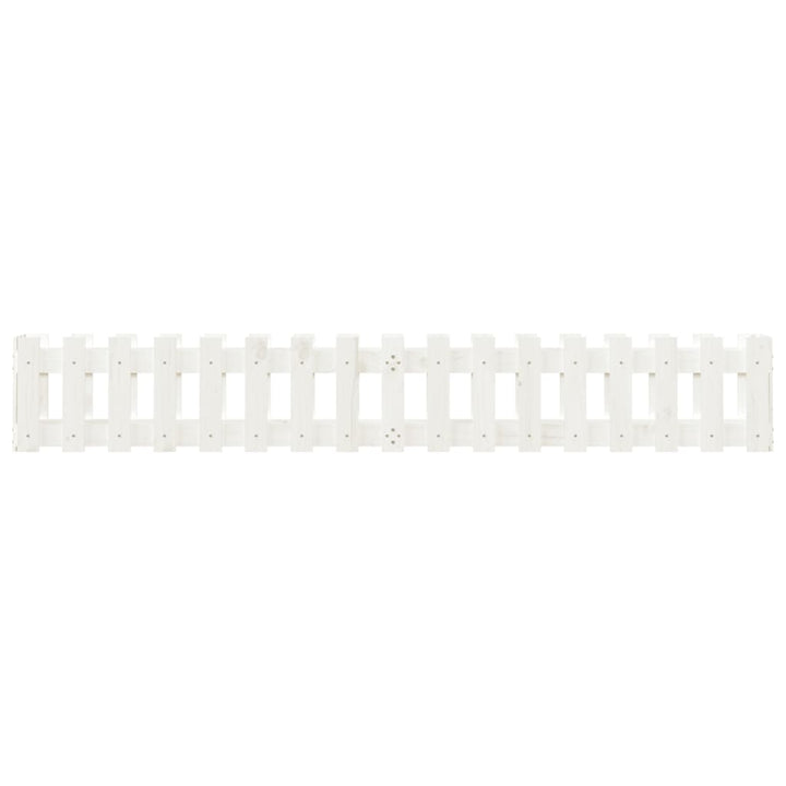 højbed med stakitdesign 200x30x30 cm massivt fyrretræ hvid