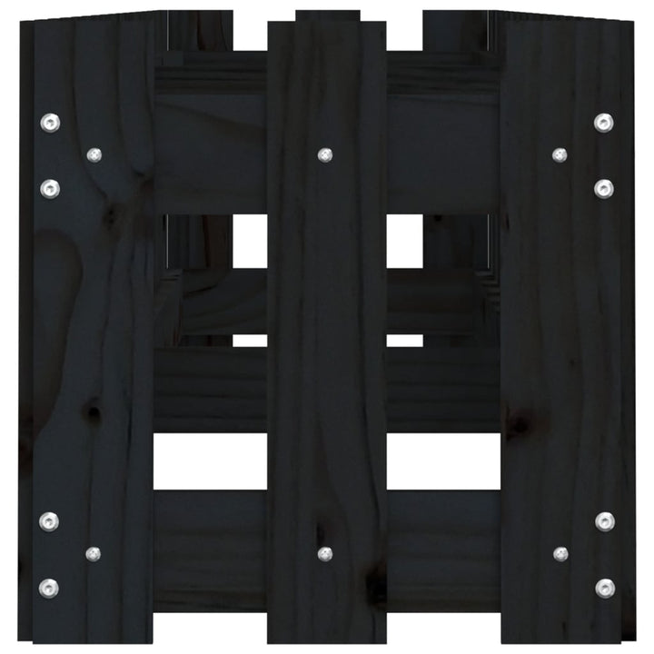 højbed med stakitdesign 200x30x30 cm massivt fyrretræ sort