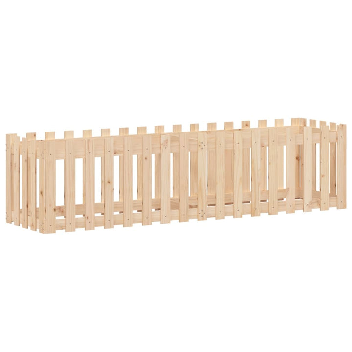højbed med stakitdesign 200x50x50 cm massivt fyrretræ