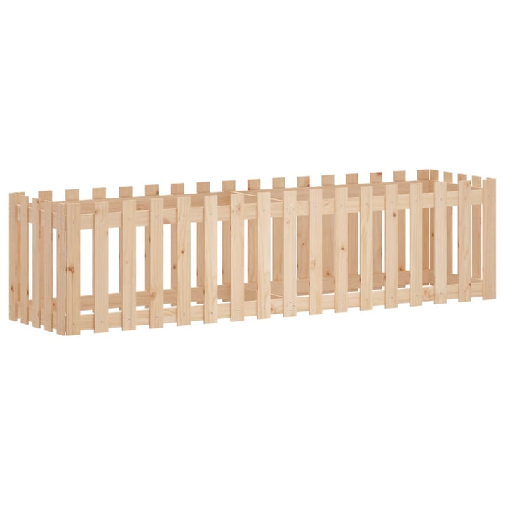 højbed med stakitdesign 200x50x50 cm massivt fyrretræ