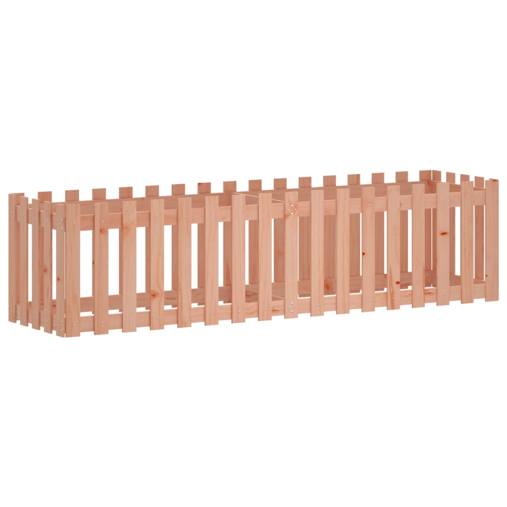 højbed med stakitdesign 200x50x50 cm massivt douglasgran