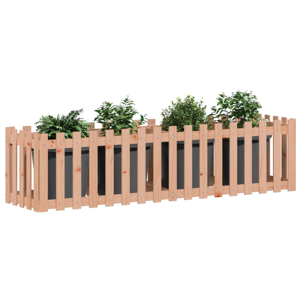 højbed med stakitdesign 200x50x50 cm massivt douglasgran
