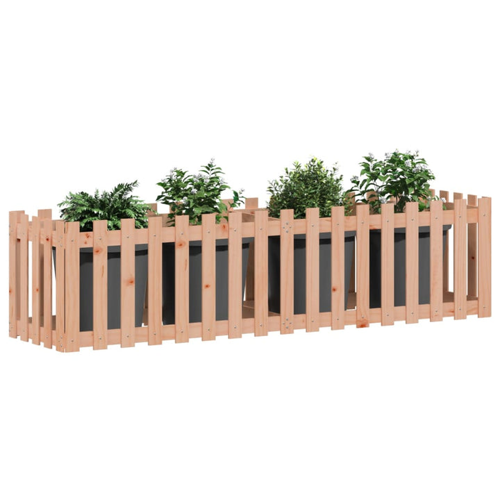 højbed med stakitdesign 200x50x50 cm massivt douglasgran
