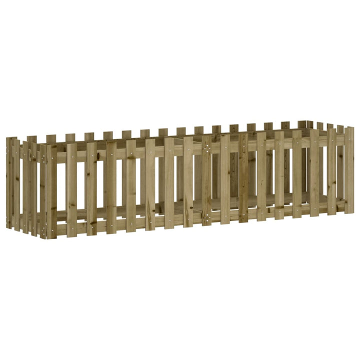 højbed med stakitdesign 200x50x50 cm imprægneret fyrretræ