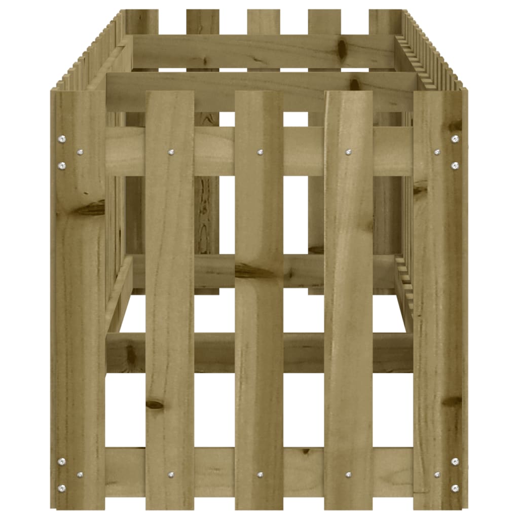 højbed med stakitdesign 200x50x50 cm imprægneret fyrretræ